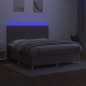 vidaXL Boxspringbett mit Matratze & LED Taupe 160x200 cm Stoff vidaXL Boxspringbett mit Matratze & LED Taupe 160x200 cm Stoff