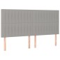 vidaXL Boxspringbett mit Matratze Hellgrau 200x200 cm Stoff vidaXL Boxspringbett mit Matratze Hellgrau 200x200 cm Stoff