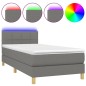vidaXL Boxspringbett mit Matratze & LED Dunkelgrau 100x200 cm Stoff vidaXL Boxspringbett mit Matratze & LED Dunkelgrau 100x200 cm Stoff