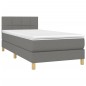 vidaXL Boxspringbett mit Matratze & LED Dunkelgrau 100x200 cm Stoff vidaXL Boxspringbett mit Matratze & LED Dunkelgrau 100x200 cm Stoff
