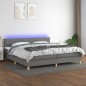 vidaXL Boxspringbett mit Matratze & LED Dunkelgrau 200x200 cm Stoff vidaXL Boxspringbett mit Matratze & LED Dunkelgrau 200x200 cm Stoff