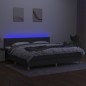 vidaXL Boxspringbett mit Matratze & LED Dunkelgrau 200x200 cm Stoff vidaXL Boxspringbett mit Matratze & LED Dunkelgrau 200x200 cm Stoff