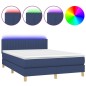 vidaXL Boxspringbett mit Matratze & LED Blau 140x200 cm Stoff vidaXL Boxspringbett mit Matratze & LED Blau 140x200 cm Stoff