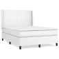 vidaXL Boxspringbett mit Matratze Weiß 140x190 cm Kunstleder vidaXL Boxspringbett mit Matratze Weiß 140x190 cm Kunstleder