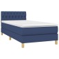 vidaXL Boxspringbett mit Matratze & LED Blau 90x200 cm Stoff vidaXL Boxspringbett mit Matratze & LED Blau 90x200 cm Stoff