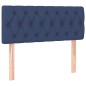 vidaXL Boxspringbett mit Matratze & LED Blau 90x200 cm Stoff vidaXL Boxspringbett mit Matratze & LED Blau 90x200 cm Stoff
