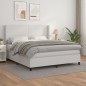 vidaXL Boxspringbett mit Matratze Weiß 160x200 cm Kunstleder vidaXL Boxspringbett mit Matratze Weiß 160x200 cm Kunstleder