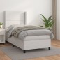 vidaXL Boxspringbett mit Matratze Weiß 90x200 cm Kunstleder vidaXL Boxspringbett mit Matratze Weiß 90x200 cm Kunstleder