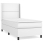vidaXL Boxspringbett mit Matratze Weiß 90x200 cm Kunstleder vidaXL Boxspringbett mit Matratze Weiß 90x200 cm Kunstleder