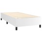 vidaXL Boxspringbett mit Matratze Weiß 90x200 cm Kunstleder vidaXL Boxspringbett mit Matratze Weiß 90x200 cm Kunstleder