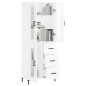 Highboard Hochglanz-Weiß 69,5x34x180 cm Holzwerkstoff Highboard Hochglanz-Weiß 69,5x34x180 cm Holzwerkstoff