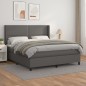 vidaXL Boxspringbett mit Matratze Grau 160x200 cm Kunstleder vidaXL Boxspringbett mit Matratze Grau 160x200 cm Kunstleder