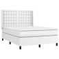 vidaXL Boxspringbett mit Matratze Weiß 140x200 cm Kunstleder vidaXL Boxspringbett mit Matratze Weiß 140x200 cm Kunstleder