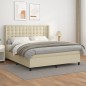 vidaXL Boxspringbett mit Matratze Creme 160x200 cm Kunstleder vidaXL Boxspringbett mit Matratze Creme 160x200 cm Kunstleder