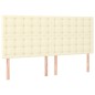 vidaXL Boxspringbett mit Matratze Creme 160x200 cm Kunstleder vidaXL Boxspringbett mit Matratze Creme 160x200 cm Kunstleder