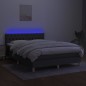 vidaXL Boxspringbett mit Matratze & LED Dunkelgrau 140x190 cm Stoff vidaXL Boxspringbett mit Matratze & LED Dunkelgrau 140x190 cm Stoff