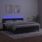 vidaXL Boxspringbett mit Matratze & LED Schwarz 180x200 cm Samt vidaXL Boxspringbett mit Matratze & LED Schwarz 180x200 cm Samt