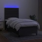 vidaXL Boxspringbett mit Matratze & LED Schwarz 100x200 cm Stoff vidaXL Boxspringbett mit Matratze & LED Schwarz 100x200 cm Stoff