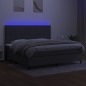 vidaXL Boxspringbett mit Matratze & LED Dunkelgrau 200x200 cm Stoff vidaXL Boxspringbett mit Matratze & LED Dunkelgrau 200x200 cm Stoff