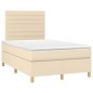vidaXL Boxspringbett mit Matratze & LED Creme 120x200 cm Stoff vidaXL Boxspringbett mit Matratze & LED Creme 120x200 cm Stoff