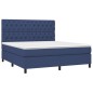 vidaXL Boxspringbett mit Matratze & LED Blau 160x200 cm Stoff vidaXL Boxspringbett mit Matratze & LED Blau 160x200 cm Stoff