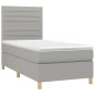 vidaXL Boxspringbett mit Matratze & LED Hellgrau 80x200 cm Stoff vidaXL Boxspringbett mit Matratze & LED Hellgrau 80x200 cm Stoff