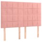 vidaXL Boxspringbett mit Matratze & LED Rosa 140x200 cm Samt vidaXL Boxspringbett mit Matratze & LED Rosa 140x200 cm Samt