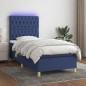 vidaXL Boxspringbett mit Matratze & LED Blau 80x200 cm Stoff vidaXL Boxspringbett mit Matratze & LED Blau 80x200 cm Stoff