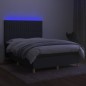 vidaXL Boxspringbett mit Matratze & LED Dunkelgrau 140x190 cm Stoff vidaXL Boxspringbett mit Matratze & LED Dunkelgrau 140x190 cm Stoff