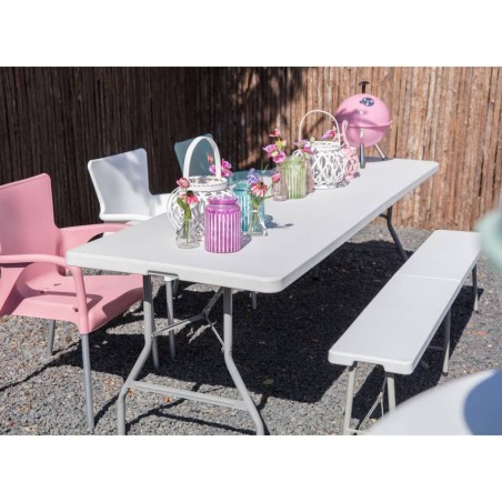Lesli Living Klappbare Bank 183x30x43 cm Weiß
