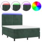 vidaXL Boxspringbett mit Matratze & LED Dunkelgrün 140x200 cm Samt vidaXL Boxspringbett mit Matratze & LED Dunkelgrün 140x200 cm Samt