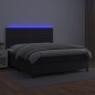 vidaXL Boxspringbett mit Matratze & LED Schwarz 180x200 cm Kunstleder vidaXL Boxspringbett mit Matratze & LED Schwarz 180x200 cm Kunstleder