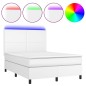 vidaXL Boxspringbett mit Matratze & LED Weiß 140x190 cm Kunstleder vidaXL Boxspringbett mit Matratze & LED Weiß 140x190 cm Kunstleder