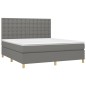 vidaXL Boxspringbett mit Matratze & LED Dunkelgrau 160x200 cm Stoff vidaXL Boxspringbett mit Matratze & LED Dunkelgrau 160x200 cm Stoff