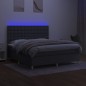 vidaXL Boxspringbett mit Matratze & LED Dunkelgrau 160x200 cm Stoff vidaXL Boxspringbett mit Matratze & LED Dunkelgrau 160x200 cm Stoff