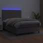 vidaXL Boxspringbett mit Matratze & LED Grau 140x200 cm Kunstleder vidaXL Boxspringbett mit Matratze & LED Grau 140x200 cm Kunstleder