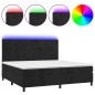 vidaXL Boxspringbett mit Matratze & LED Schwarz 200x200 cm Samt vidaXL Boxspringbett mit Matratze & LED Schwarz 200x200 cm Samt