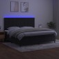 vidaXL Boxspringbett mit Matratze & LED Schwarz 200x200 cm Samt vidaXL Boxspringbett mit Matratze & LED Schwarz 200x200 cm Samt