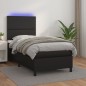 vidaXL Boxspringbett mit Matratze & LED Schwarz 90x190 cm Kunstleder vidaXL Boxspringbett mit Matratze & LED Schwarz 90x190 cm Kunstleder