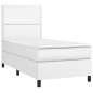 vidaXL Boxspringbett mit Matratze & LED Weiß 90x200 cm Kunstleder vidaXL Boxspringbett mit Matratze & LED Weiß 90x200 cm Kunstleder