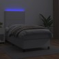 vidaXL Boxspringbett mit Matratze & LED Weiß 90x200 cm Kunstleder vidaXL Boxspringbett mit Matratze & LED Weiß 90x200 cm Kunstleder