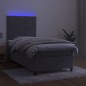vidaXL Boxspringbett mit Matratze & LED Hellgrau 90x190 cm Samt vidaXL Boxspringbett mit Matratze & LED Hellgrau 90x190 cm Samt