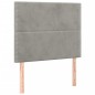 vidaXL Boxspringbett mit Matratze & LED Hellgrau 90x190 cm Samt vidaXL Boxspringbett mit Matratze & LED Hellgrau 90x190 cm Samt
