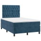 vidaXL Boxspringbett mit Matratze & LED Dunkelblau 120x200 cm Samt vidaXL Boxspringbett mit Matratze & LED Dunkelblau 120x200 cm Samt