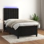 vidaXL Boxspringbett mit Matratze & LED Schwarz 80x200 cm Samt vidaXL Boxspringbett mit Matratze & LED Schwarz 80x200 cm Samt