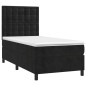 vidaXL Boxspringbett mit Matratze & LED Schwarz 80x200 cm Samt vidaXL Boxspringbett mit Matratze & LED Schwarz 80x200 cm Samt