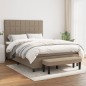 vidaXL Boxspringbett mit Matratze Taupe 140x200 cm Stoff vidaXL Boxspringbett mit Matratze Taupe 140x200 cm Stoff