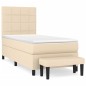 vidaXL Boxspringbett mit Matratze Creme 90x200 cm Stoff vidaXL Boxspringbett mit Matratze Creme 90x200 cm Stoff