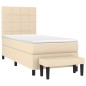 vidaXL Boxspringbett mit Matratze Creme 90x200 cm Stoff vidaXL Boxspringbett mit Matratze Creme 90x200 cm Stoff