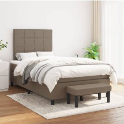 vidaXL Boxspringbett mit Matratze Taupe 120x200 cm Stoff